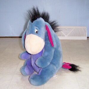 Vintage 90s Disney Store Eeyore Plush Stuffed Animal with Removable Tail